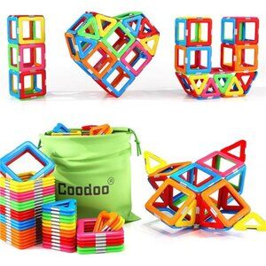Coodoo Upgraded Magnetic Blocks Tough Tiles STEM Toys for 3+ Year Old Boys and